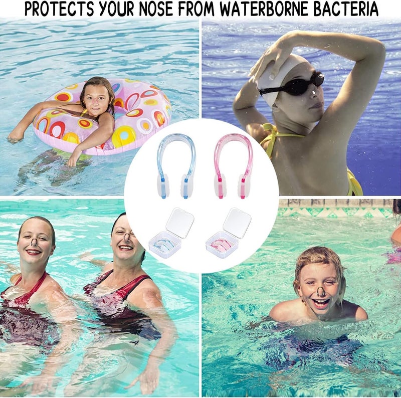 DreamAug Swimming Nose Clips 2-Pack – Soft Silicone Waterproof Nose Plugs with Storage Cases, Non-Slip & Comfortable Fit for Adults, for Pool Training & Water Sports(Blue, Pink) - Image 5